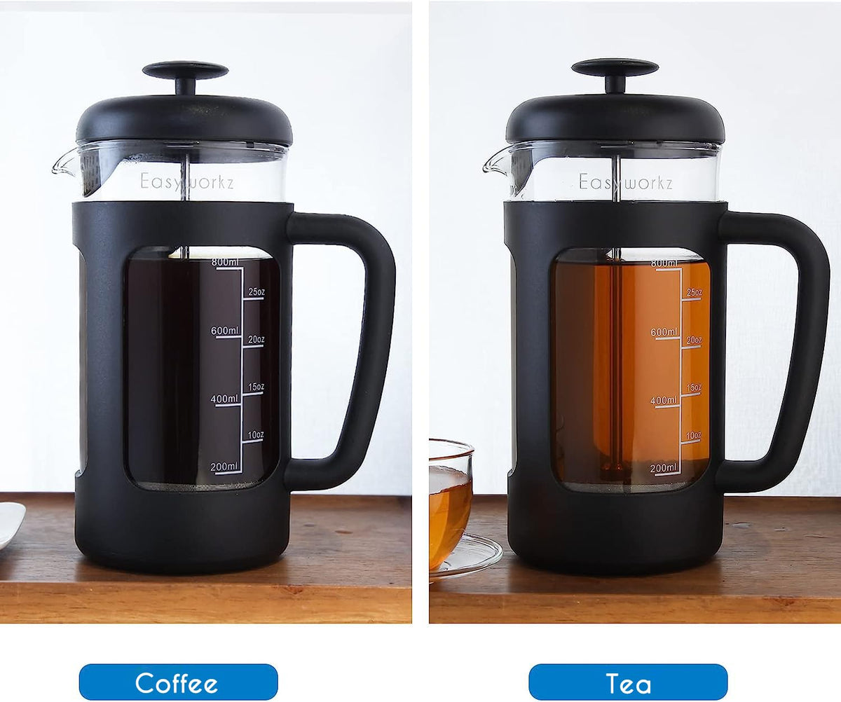 French Press 34 oz Stainless Steel Espresso Cups 5 oz Set of 2 N5665
