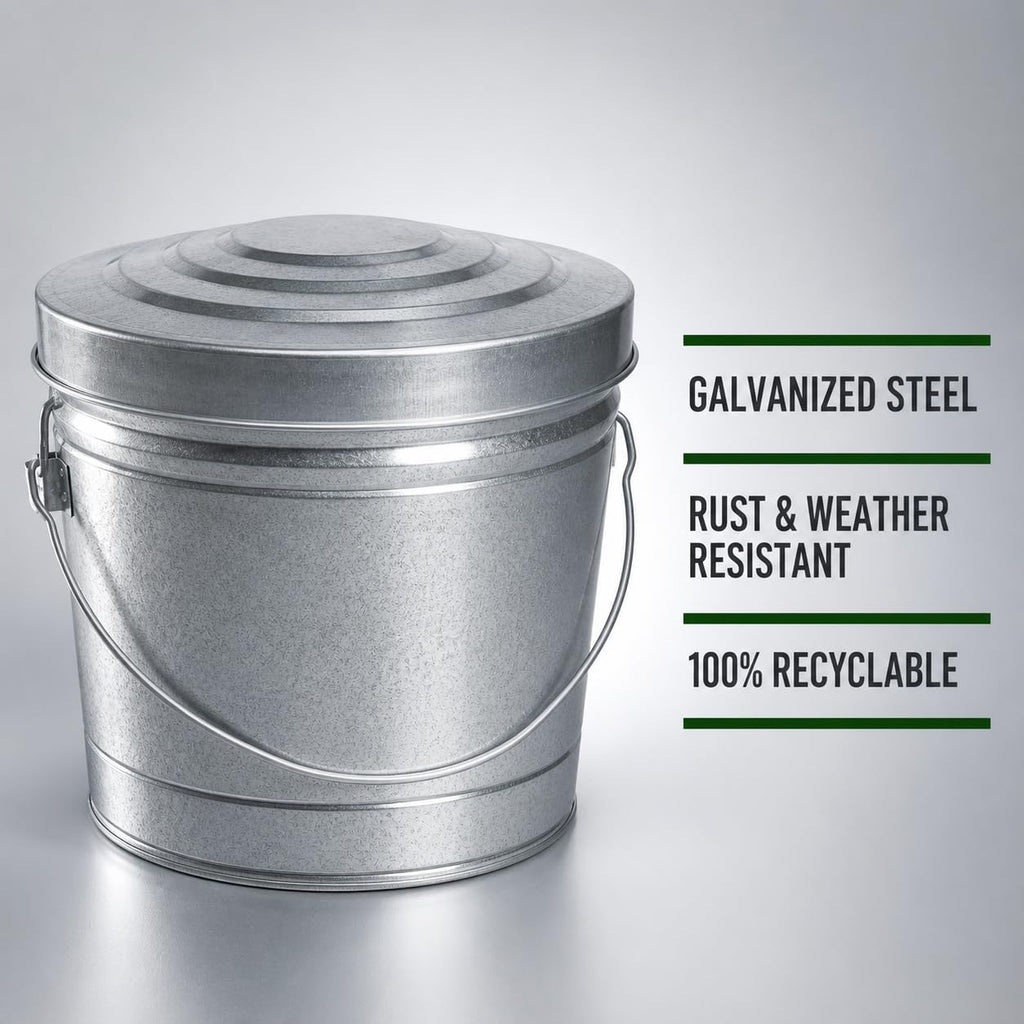 6 Gallon Galvanized Storage Can with Locking Lid R572