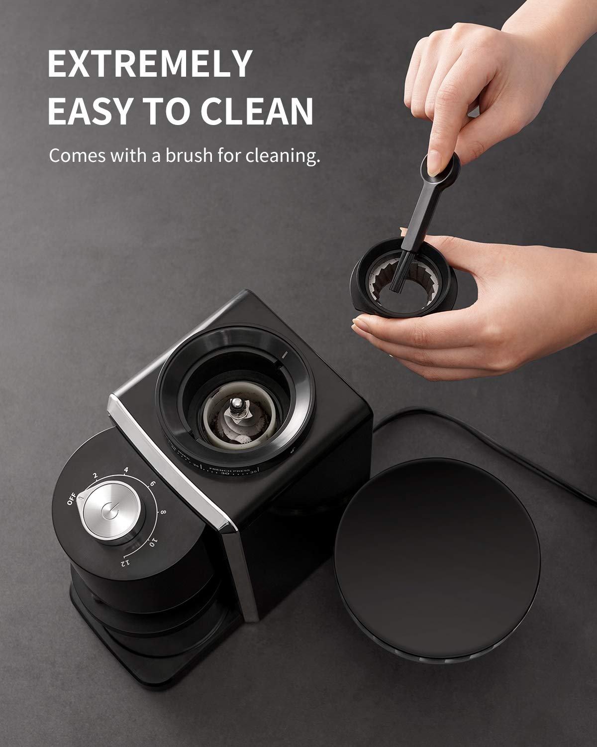 Conical Burr Electric Coffee Grinder 35 Settings Black E32020