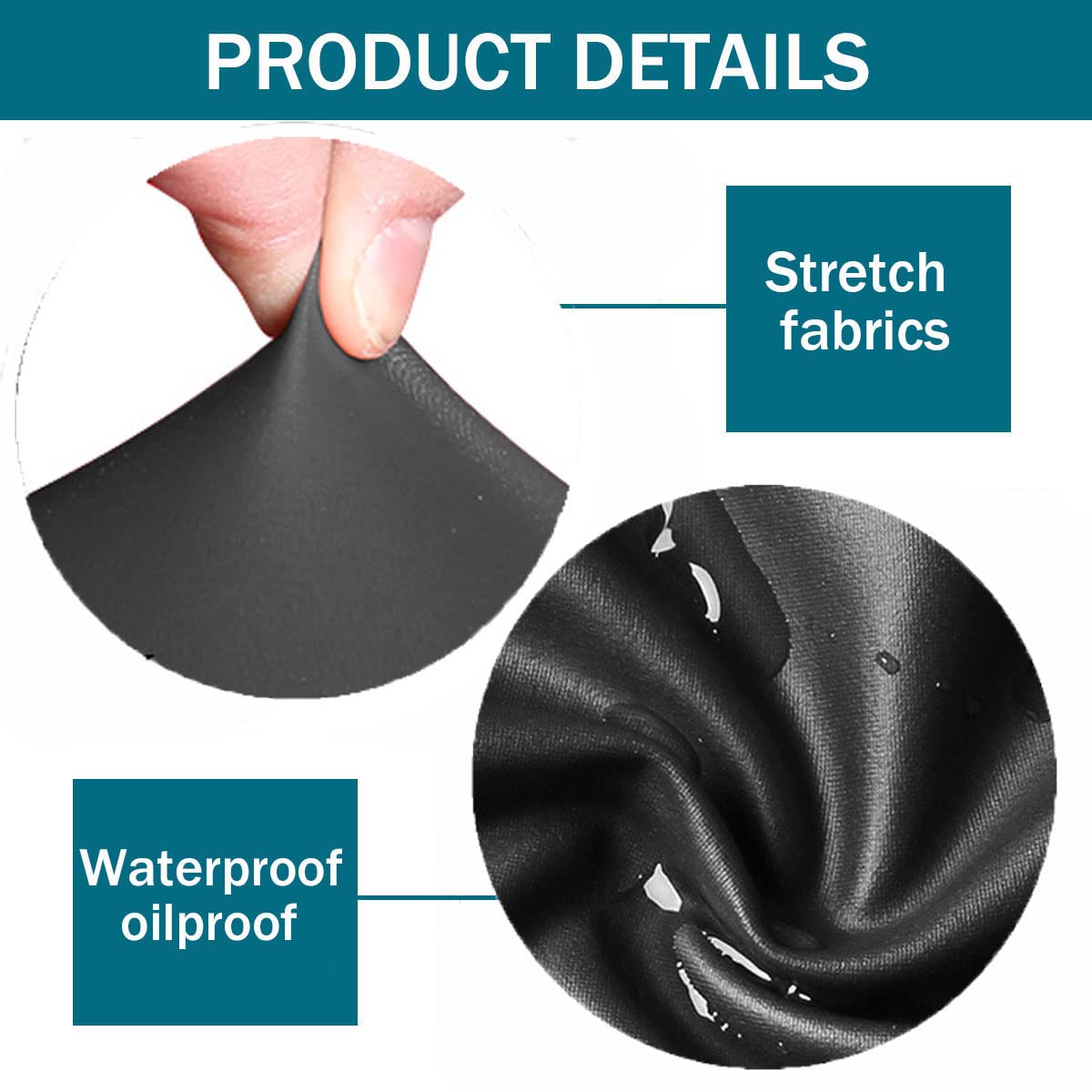 Waterproof Stretch Leather Dining Chair Covers Set of 6 Black Y960
