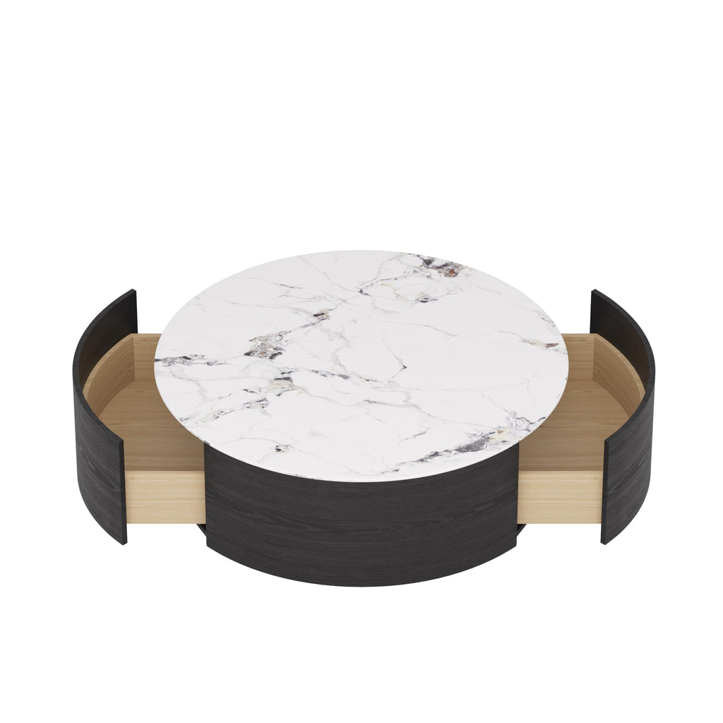 Round Coffee Table with 2 Drawers I872493