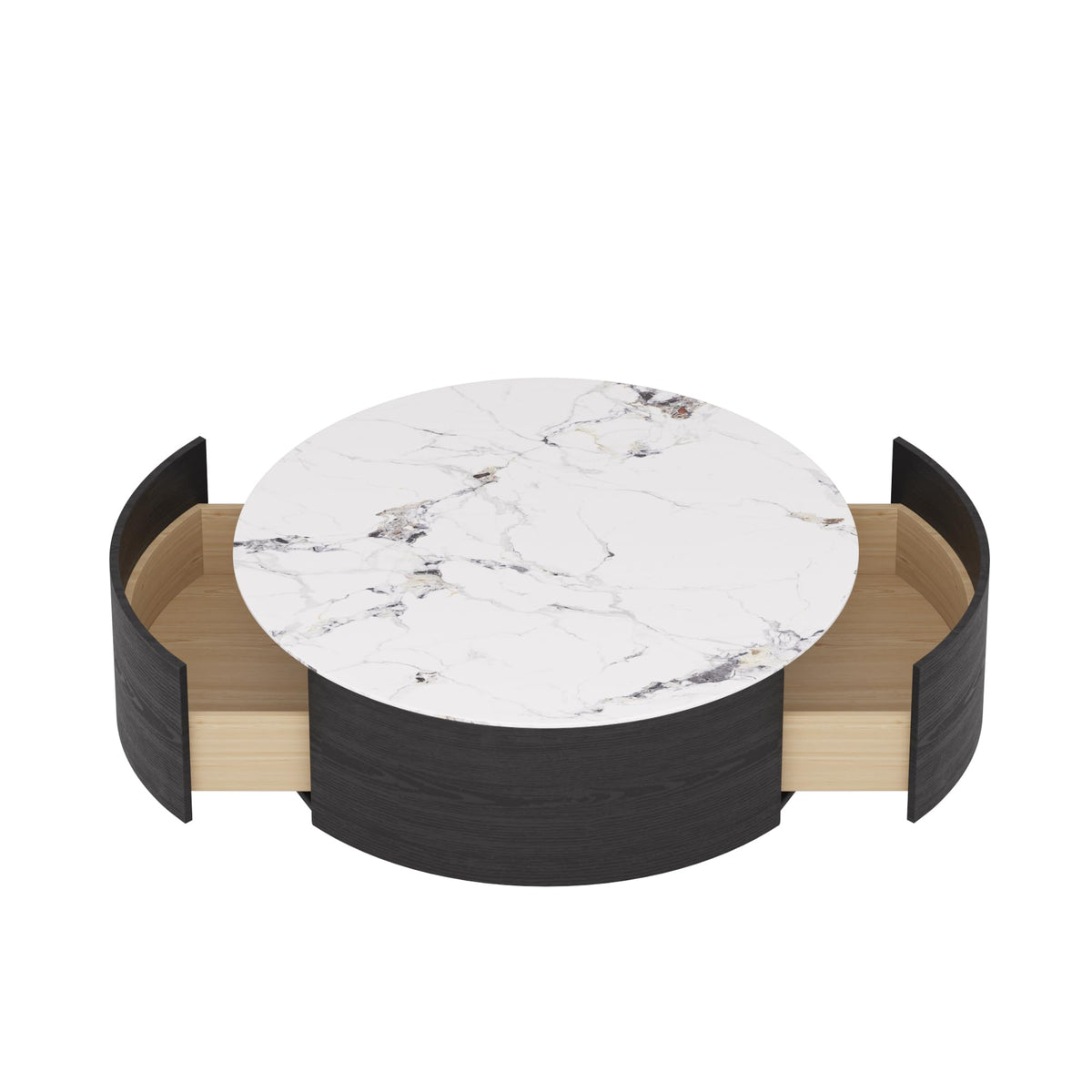 Round Coffee Table with 2 Drawers I872493
