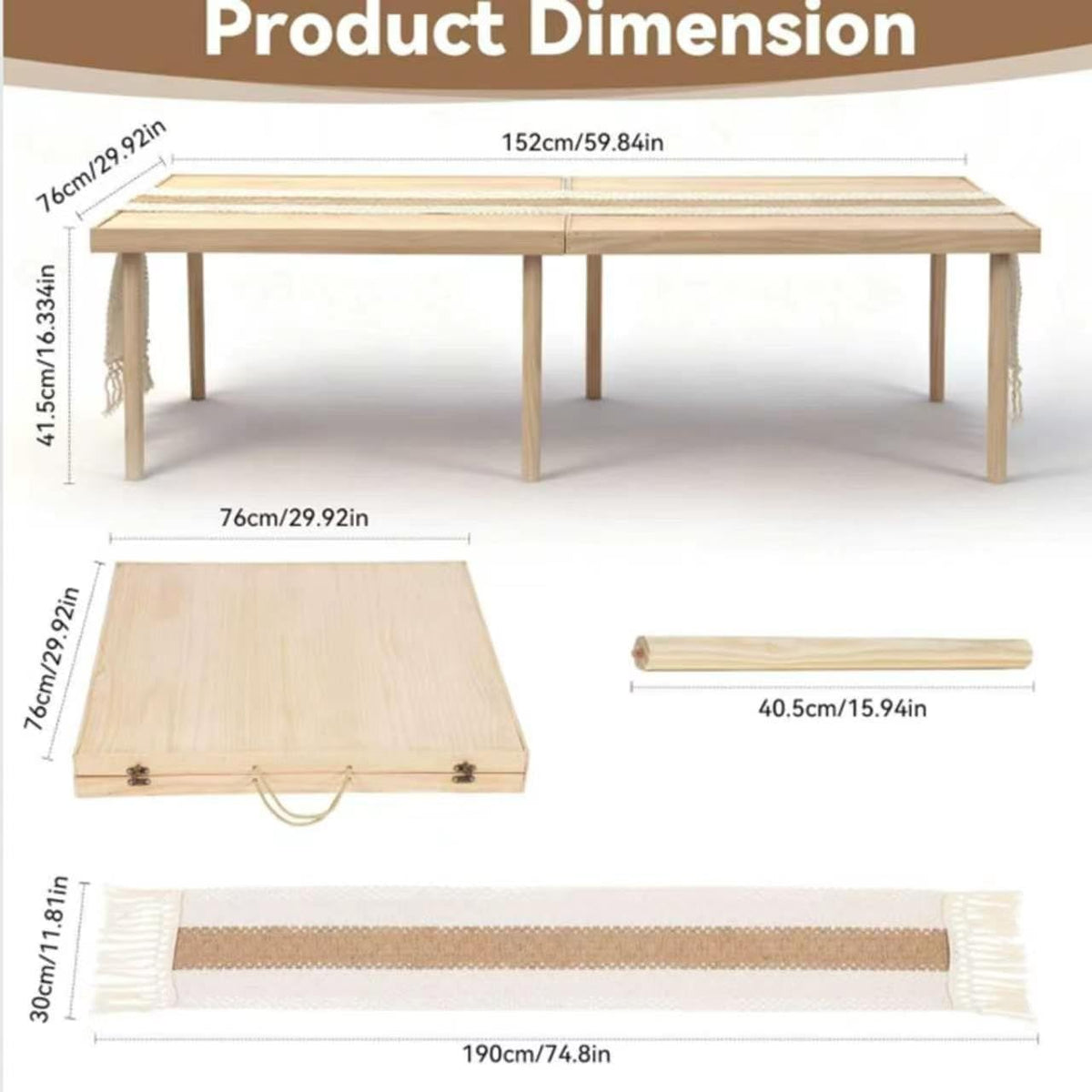 Folding Wooden Picnic Table U95330