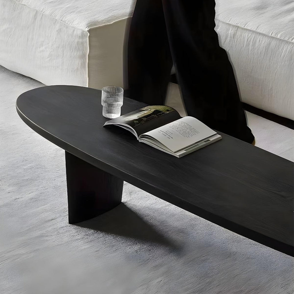 Black Wood Oval Coffee Table 59" L x 19" W x 16" H O5353