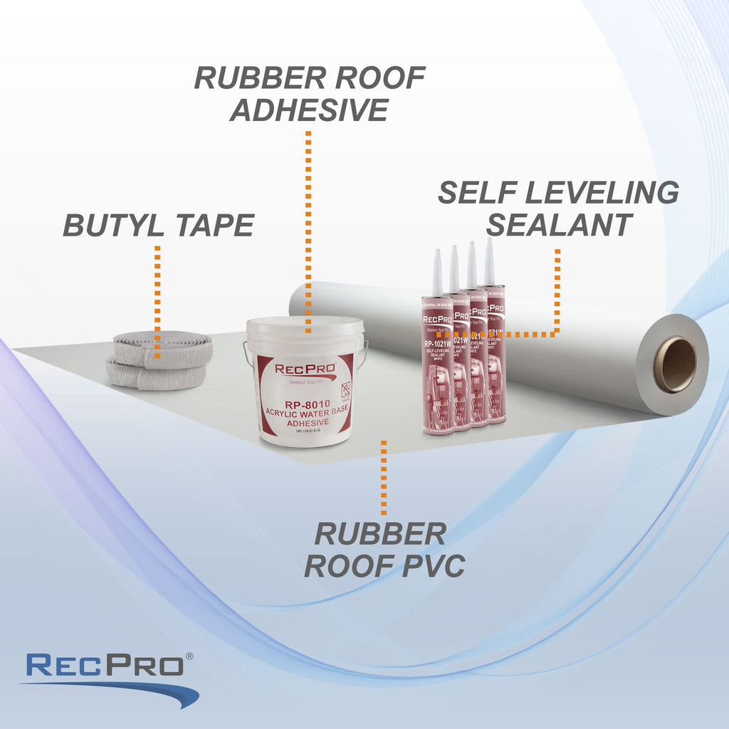RV Rubber Roof Kit 8.5' Wide 15 ft E683598