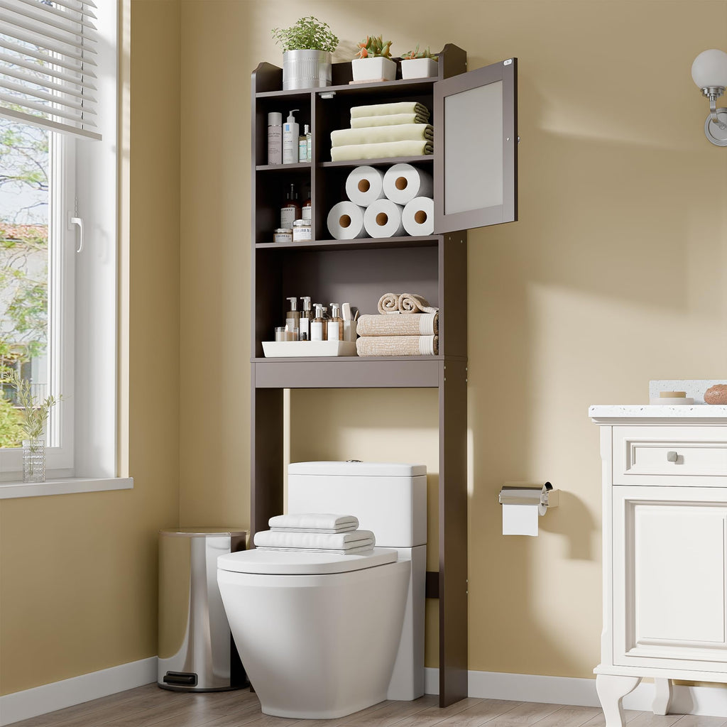 Over The Toilet Storage Cabinet with Adjustable Shelf and Double Doors B547