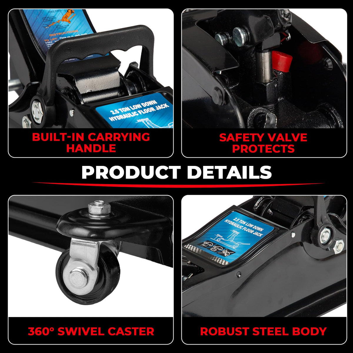 Heavy Duty Steel Hydraulic Floor Jack O3577