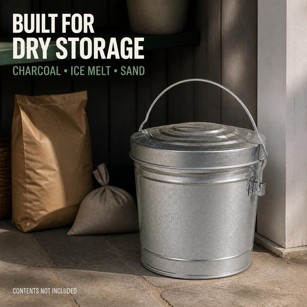 6 Gallon Galvanized Storage Can with Locking Lid R572