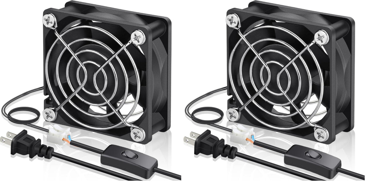 EC Cooling Fan 60mm x 60mm x 25mm AC 110V 240V Dual Ball Bearings Pack of 2 O530