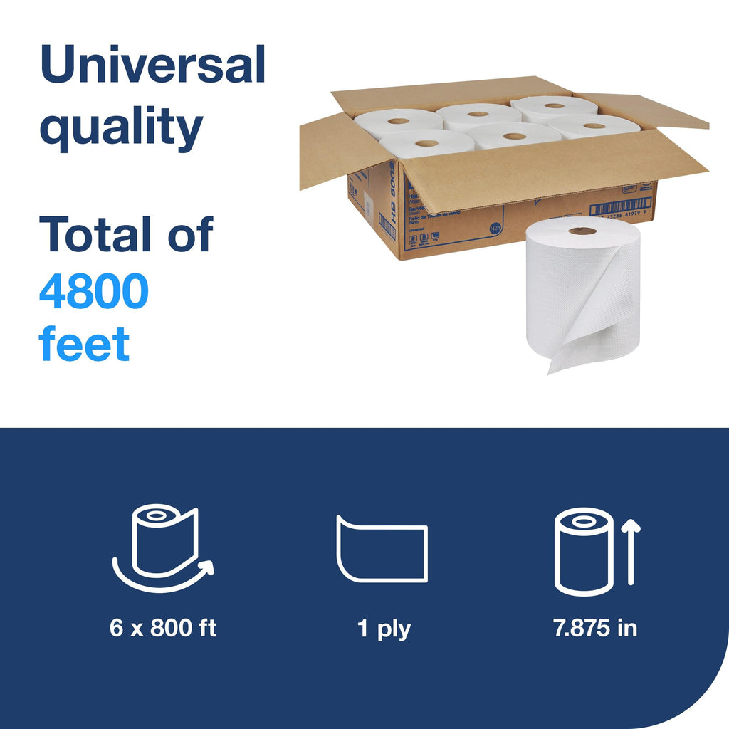 White Hand Towel Roll, 6 Rolls Z4600