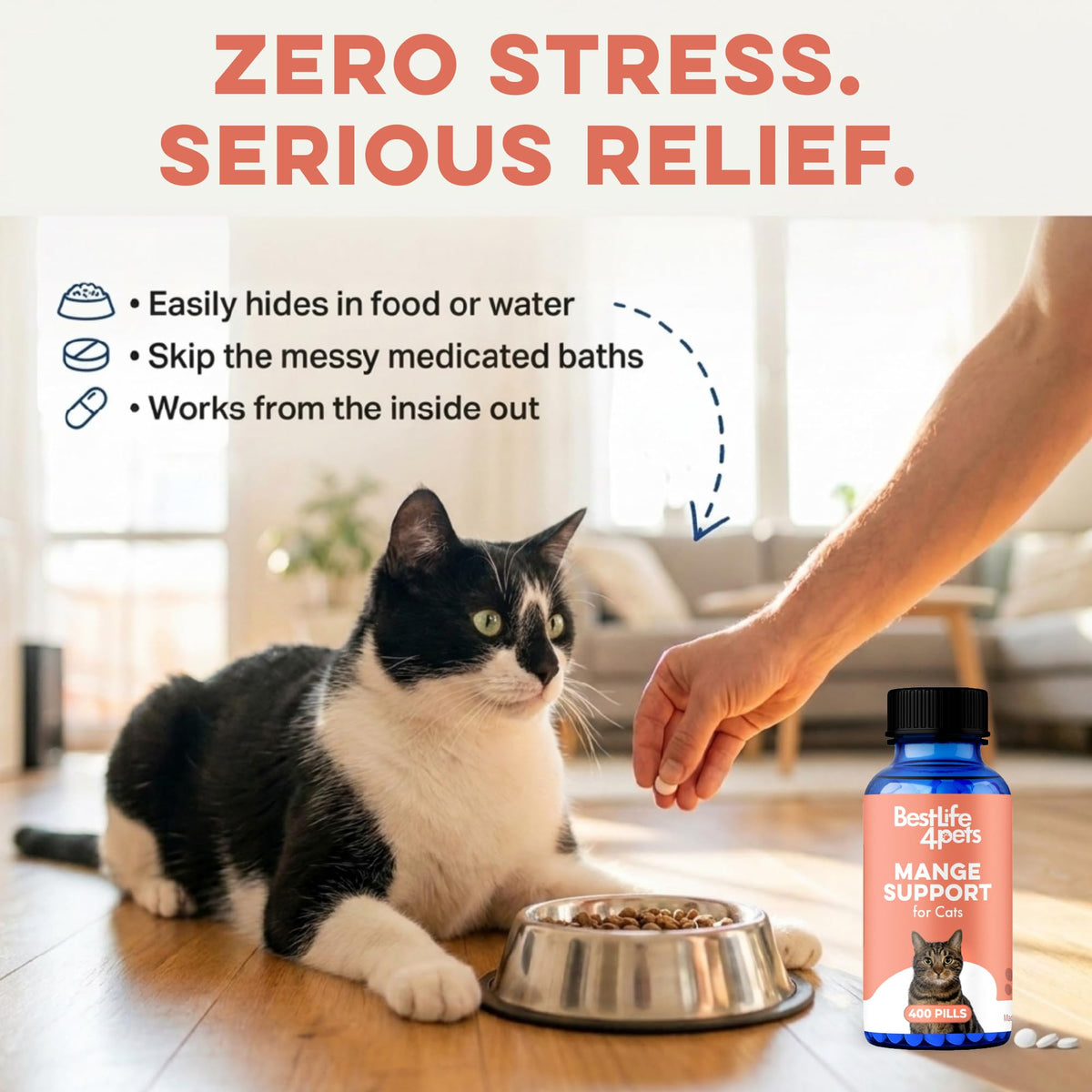 Mange Support for Cats 400 Pills J2117
