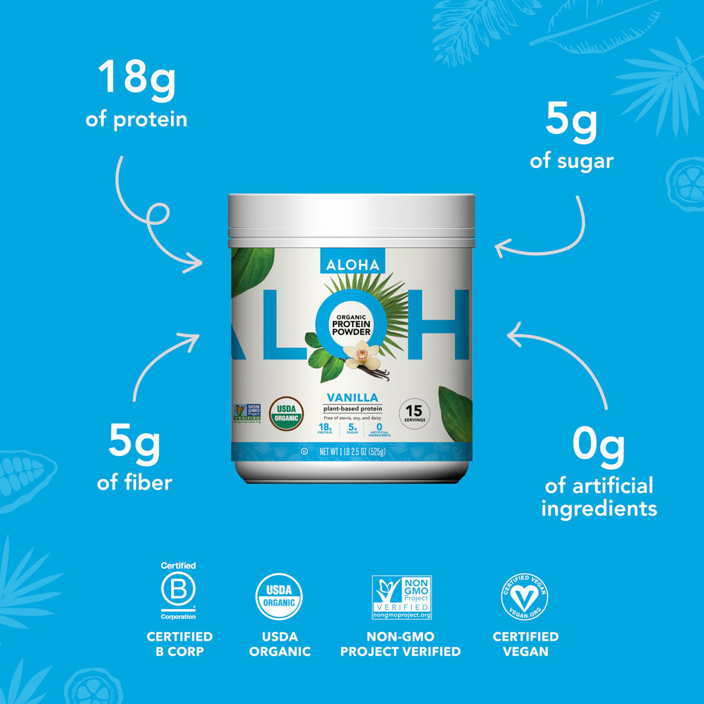 Organic Plant Based Vanilla Protein Powder 19.6 oz I532