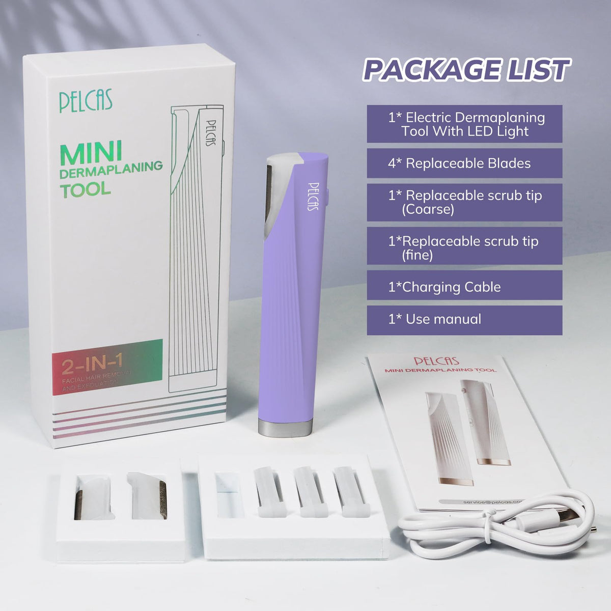 Electric Dermaplaning Tool with LED Light 3 Speeds R791