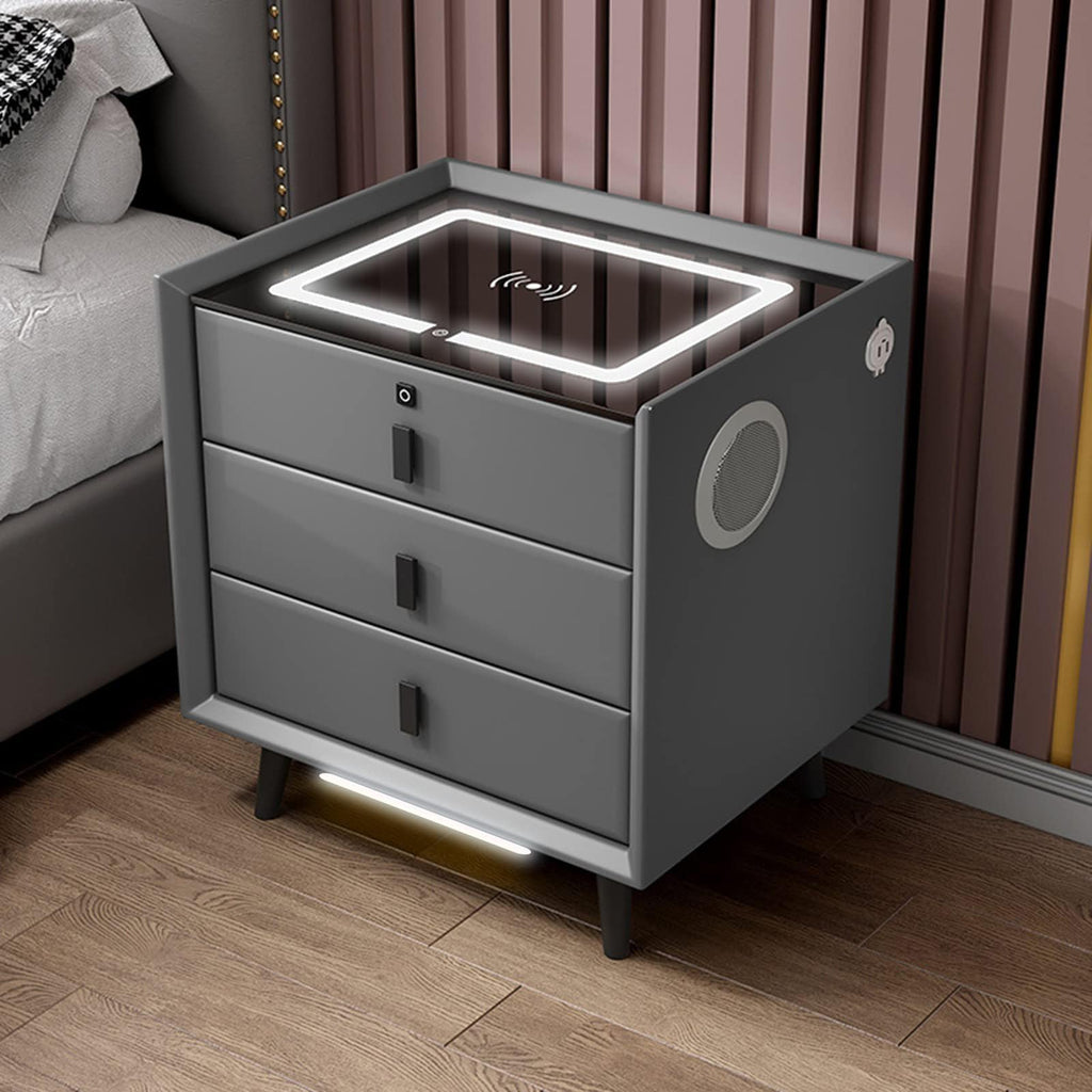 3-Color LED Nightstand with Wireless Charging Station and USB A286