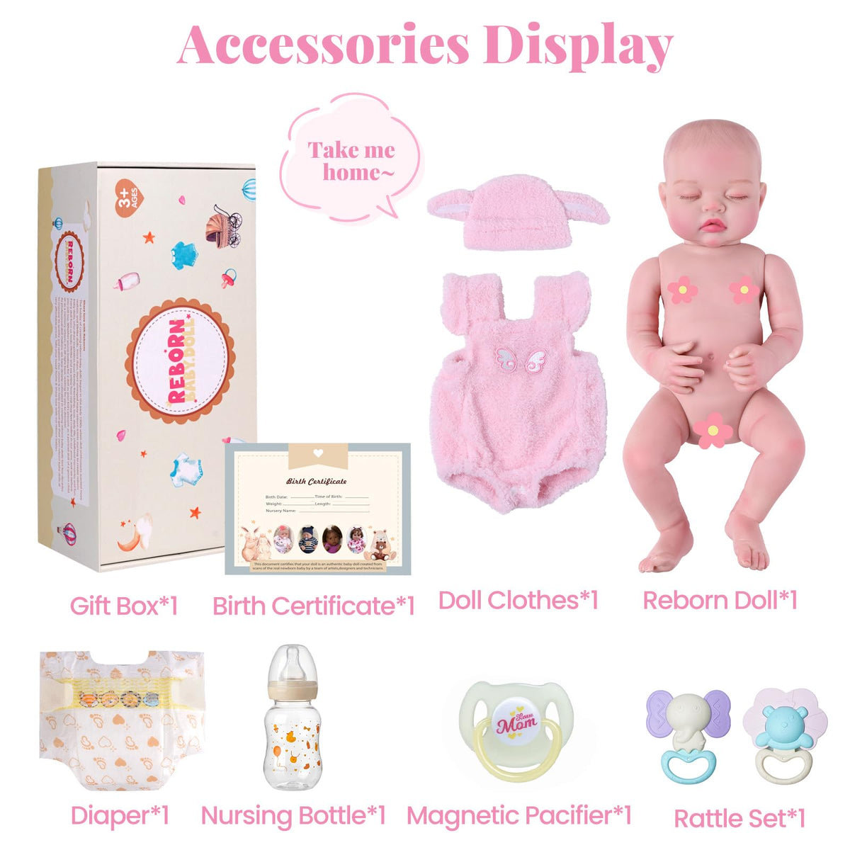 20 Inch Reborn Baby Dolls Girl with Accessories G27776