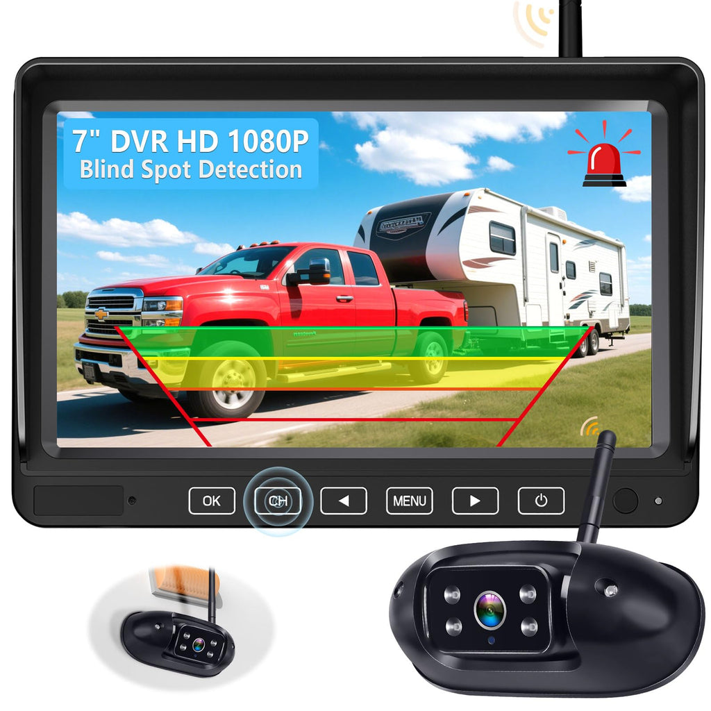 Wireless RV Backup Camera with 7" DVR Monitor C78129