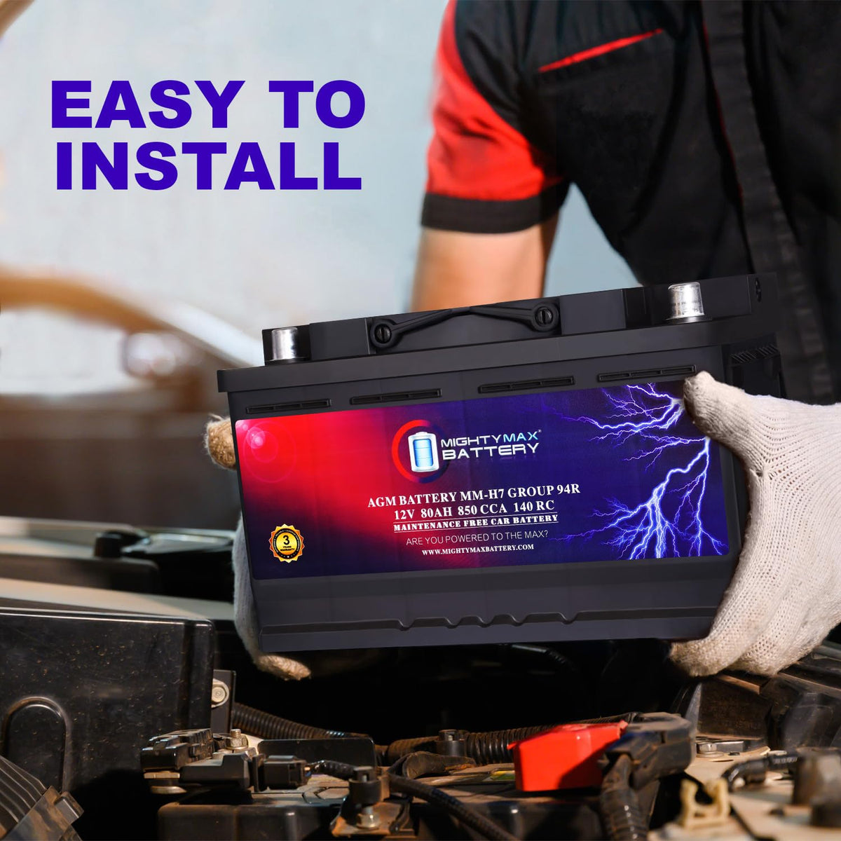 12V 80AH 850 CCA Replacement Battery P484310
