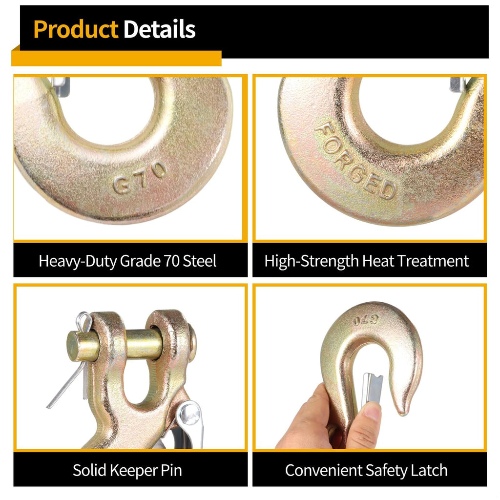 3/8-Inch Grade 70 Steel Clevis Slip Hooks 4-Pack V76027