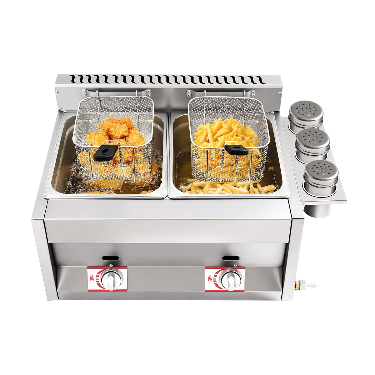 Stainless Steel Countertop Gas Deep Fryer with Basket W2850