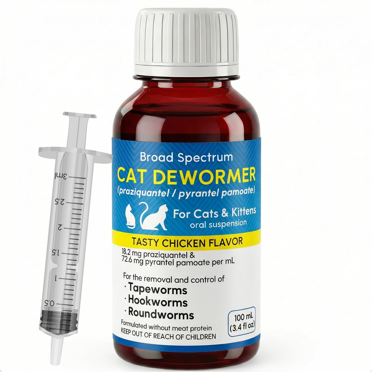Cat and Kitten Dewormer Oral Suspension 100ml B4061
