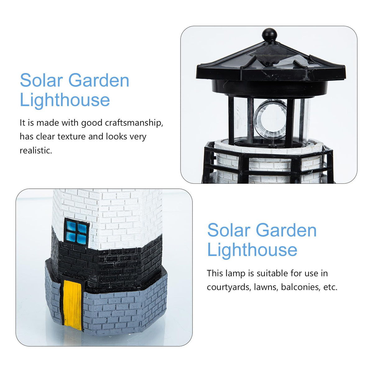 Solar Rotating Lighthouse Garden Light P8840