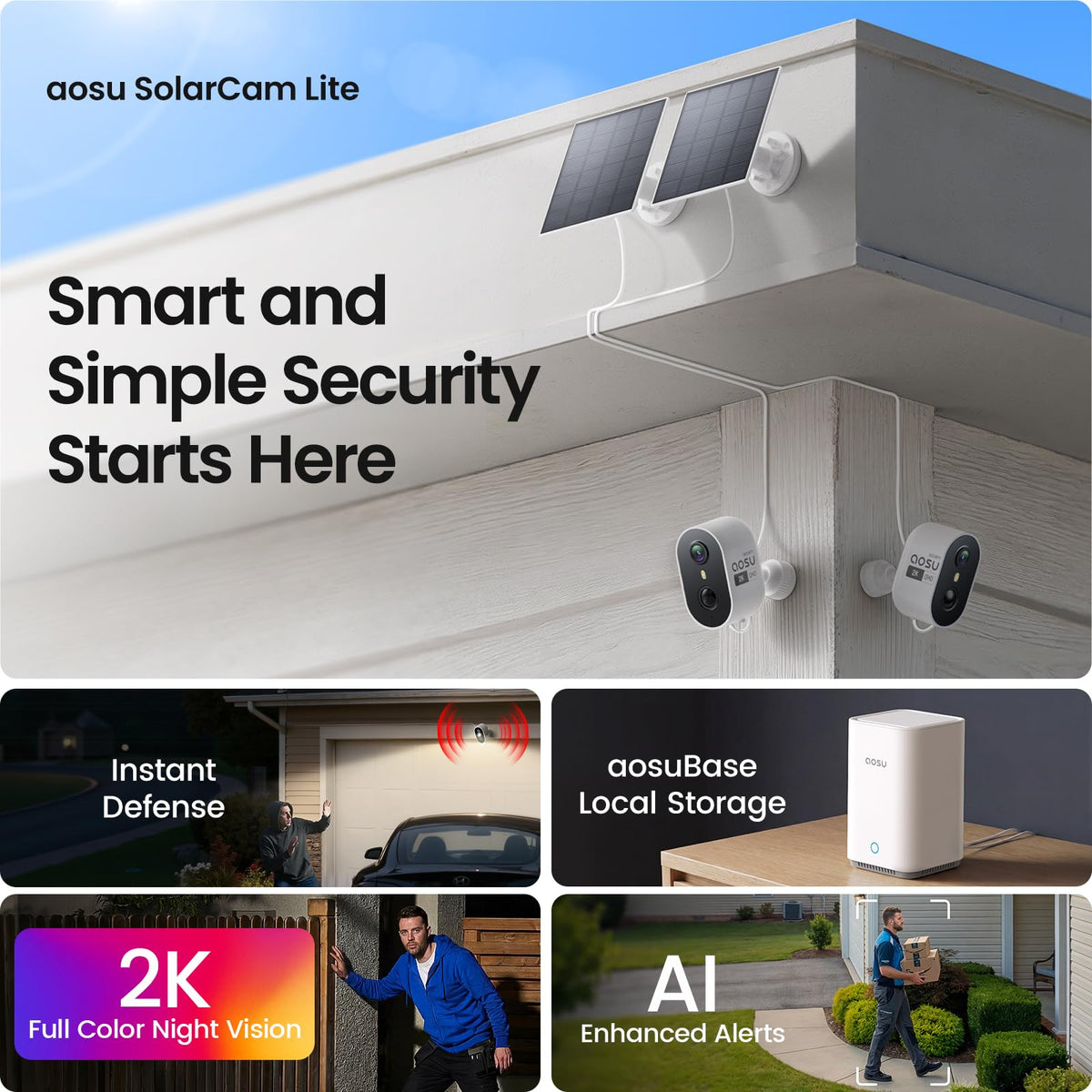 2K Solar Security Cameras Wireless Outdoor System I120057