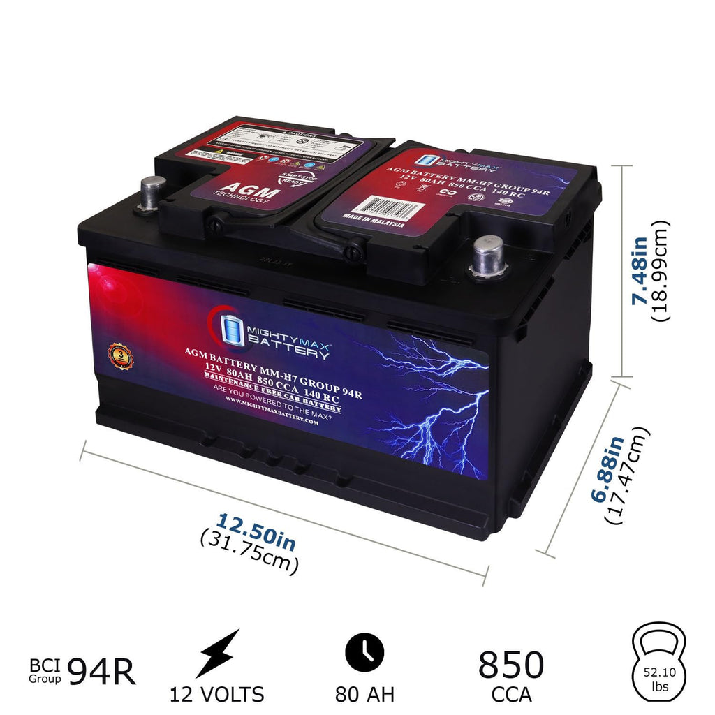 12V 80AH 850 CCA Replacement Battery P484310