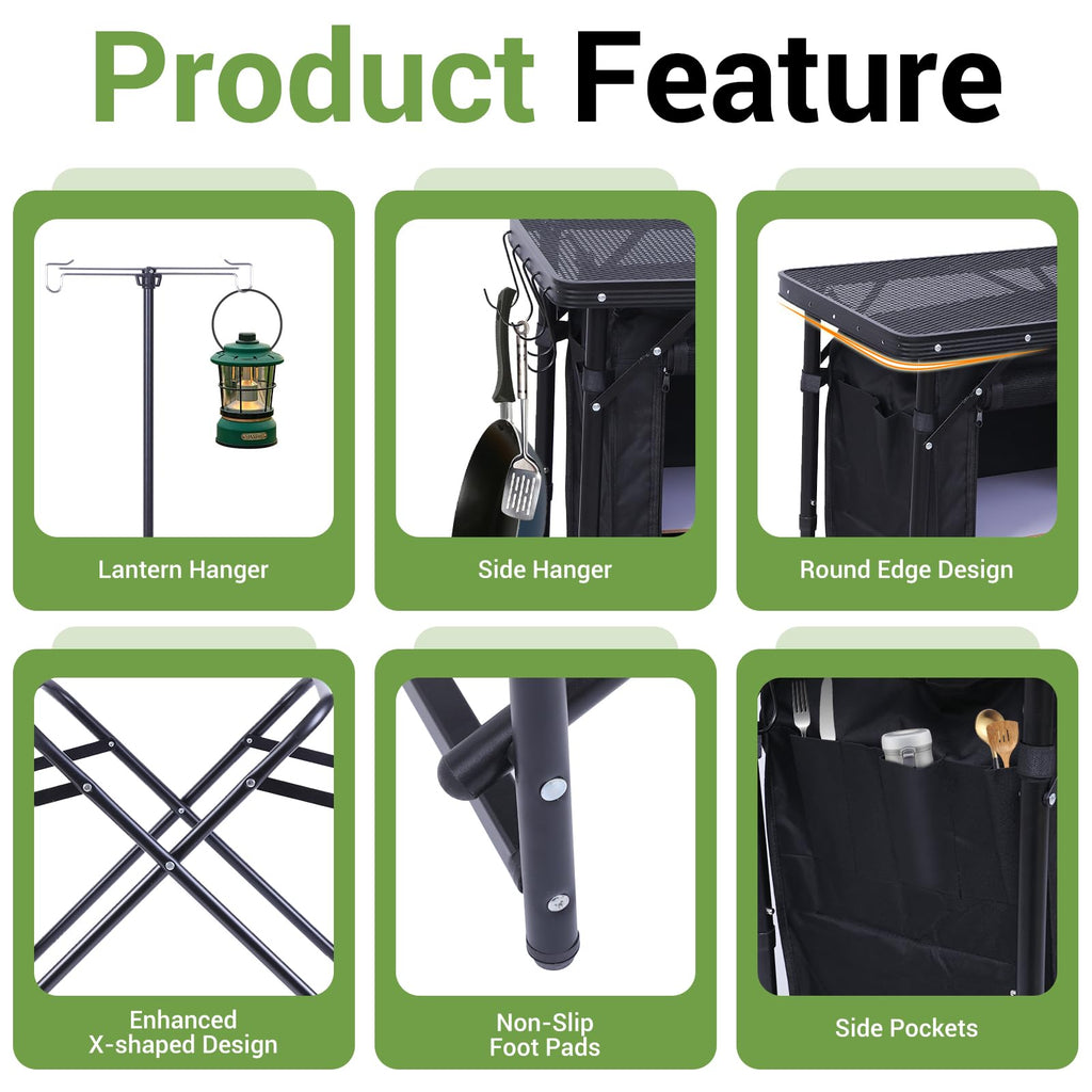Black Portable Folding Camping Table R60056