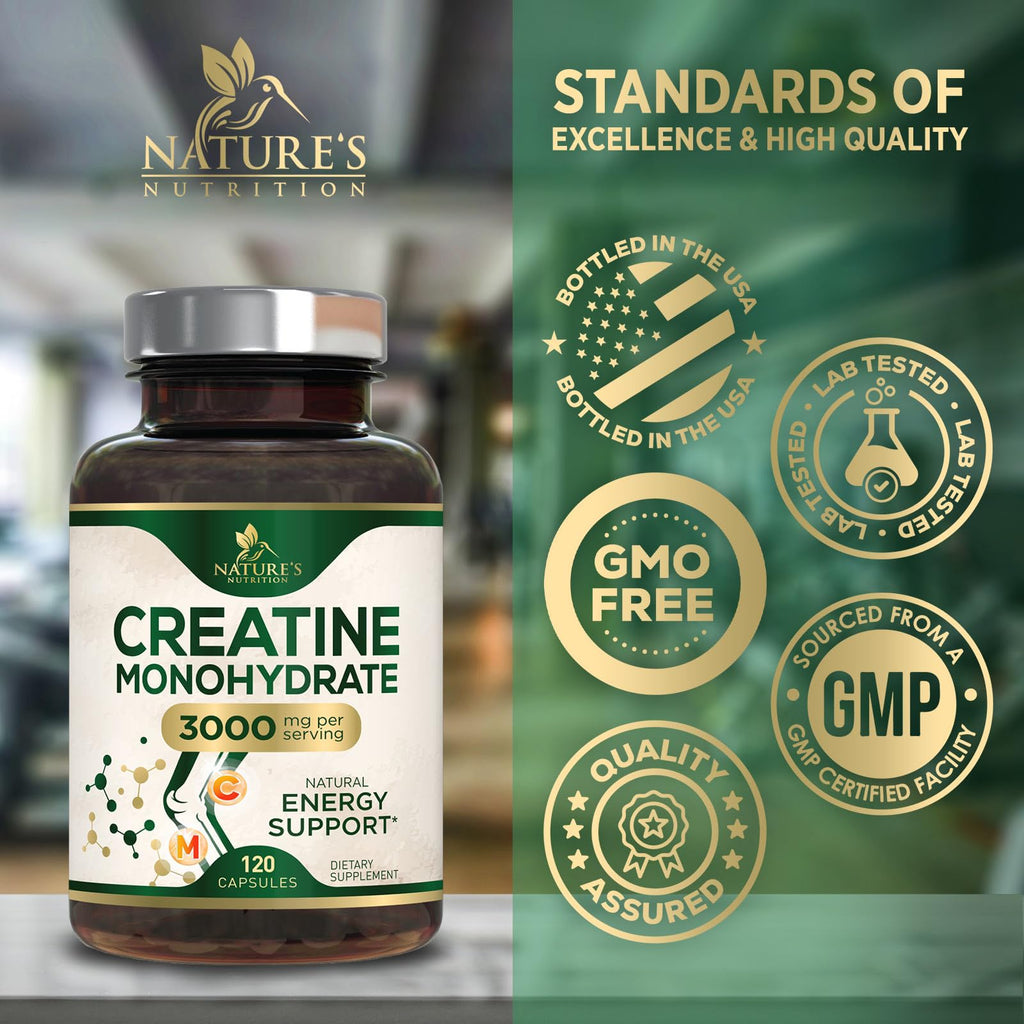 Micronized Creatine Monohydrate 3000mg 120 Capsules F278406