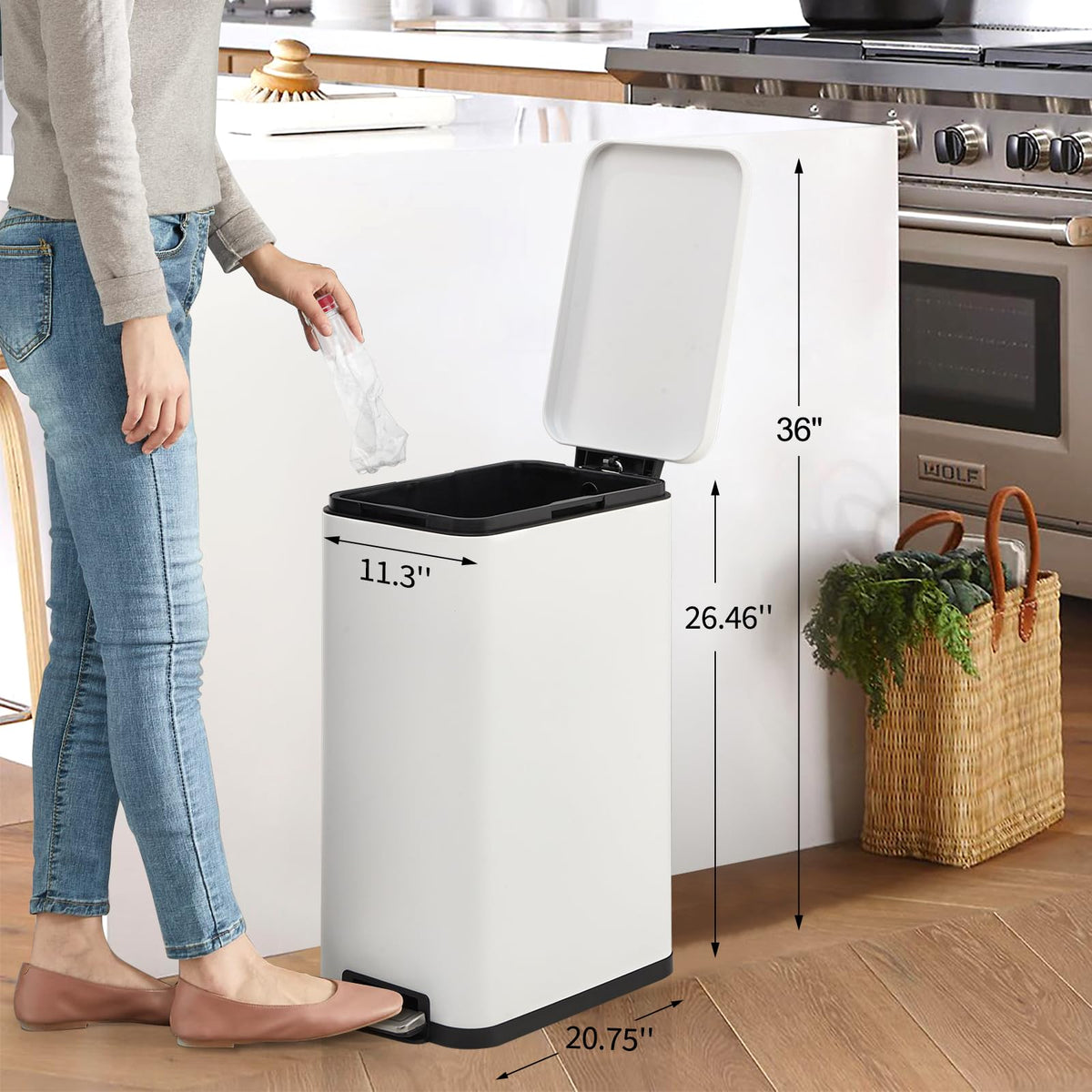 Kitchen Trash Can 13.2 gal Step Soft-Close J1473