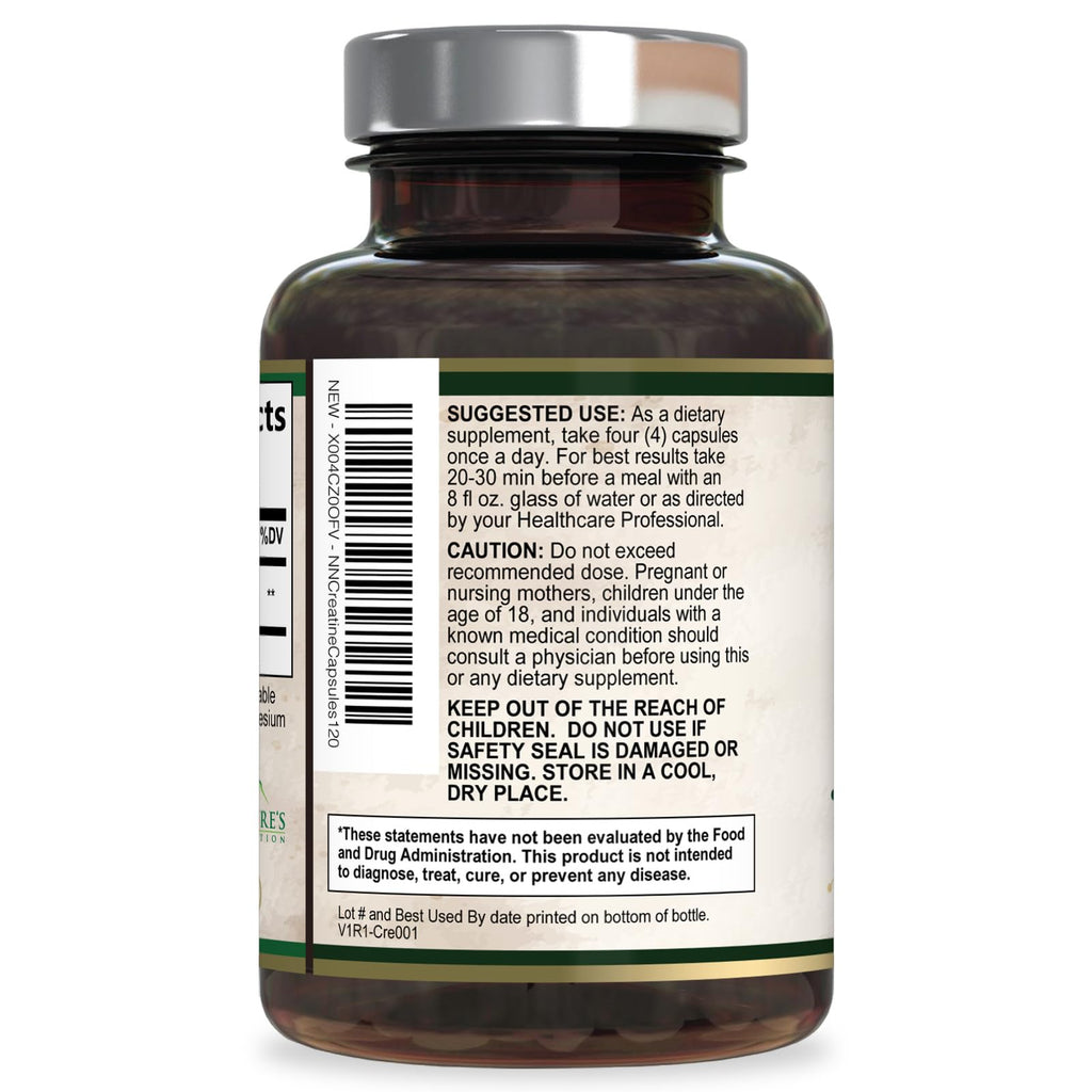 Micronized Creatine Monohydrate 3000mg 120 Capsules F278406