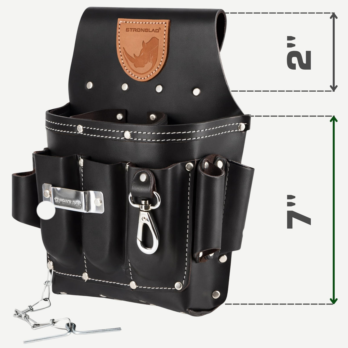13-Pocket Top-Grain Leather Electricians Tool Belt O4955