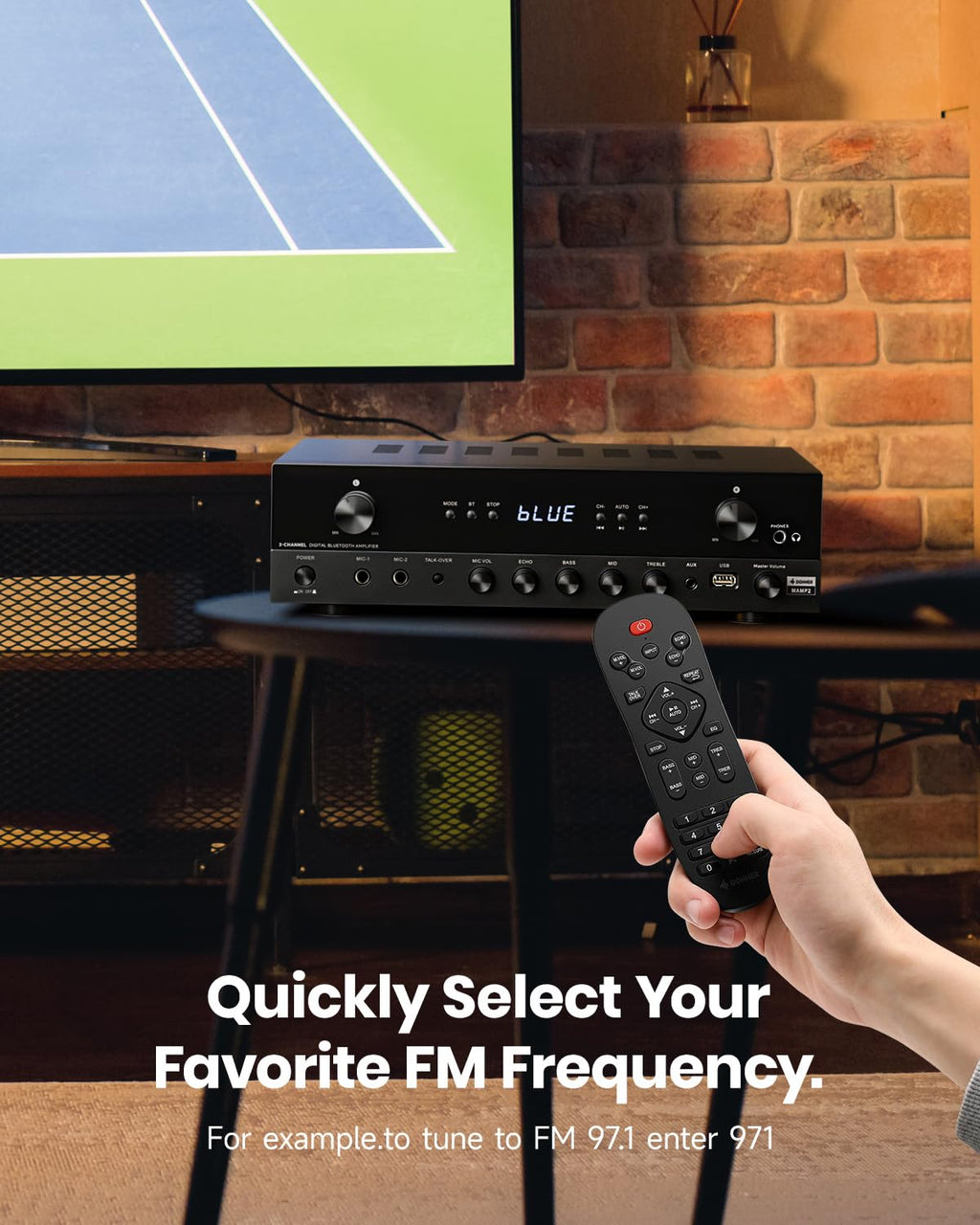 600W 2 Channel Stereo Audio Amplifier with Bluetooth B7959