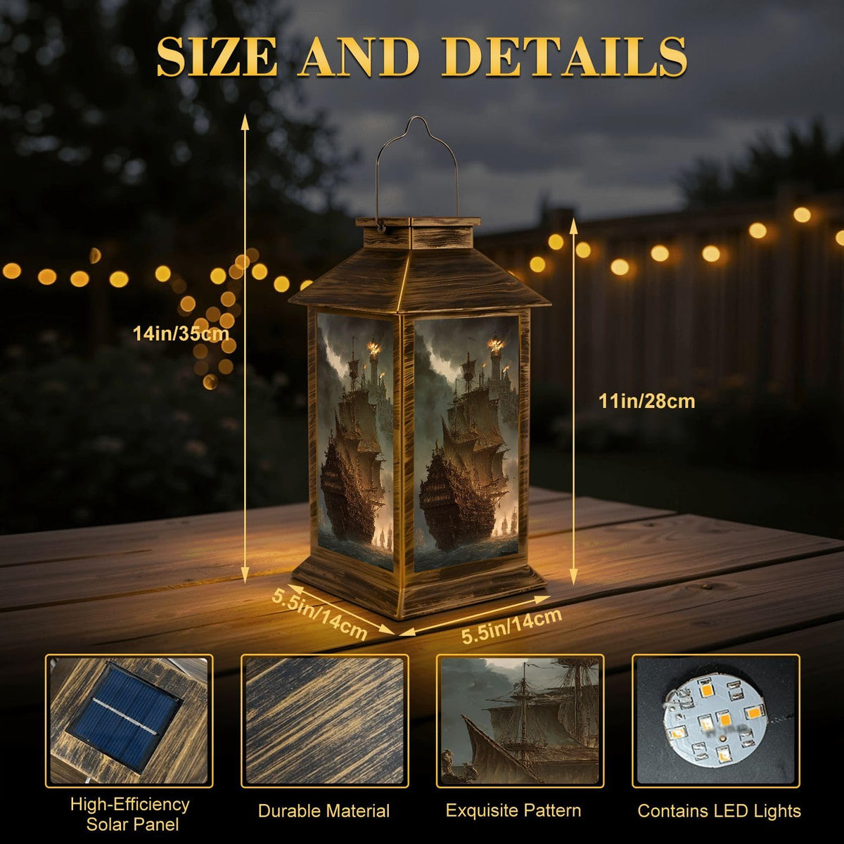 Waterproof Solar Powered Hanging Lantern B44456