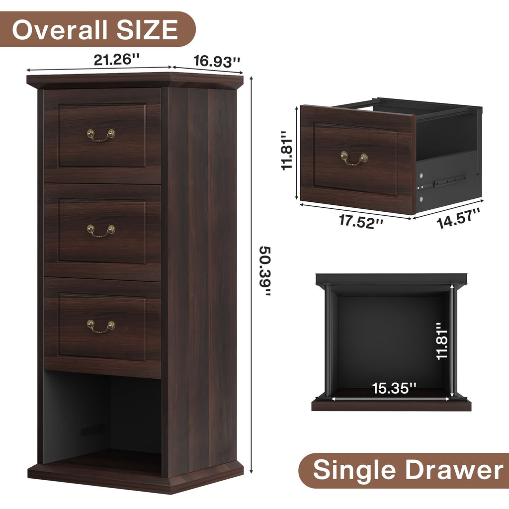 4 Drawer Walnut File Cabinet W4730