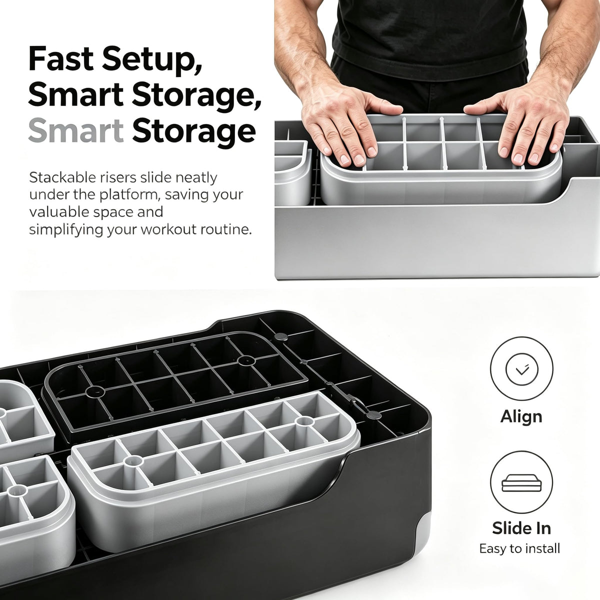 28-Inch Height Adjustable Aerobic Step Platform with 4 Risers U1730