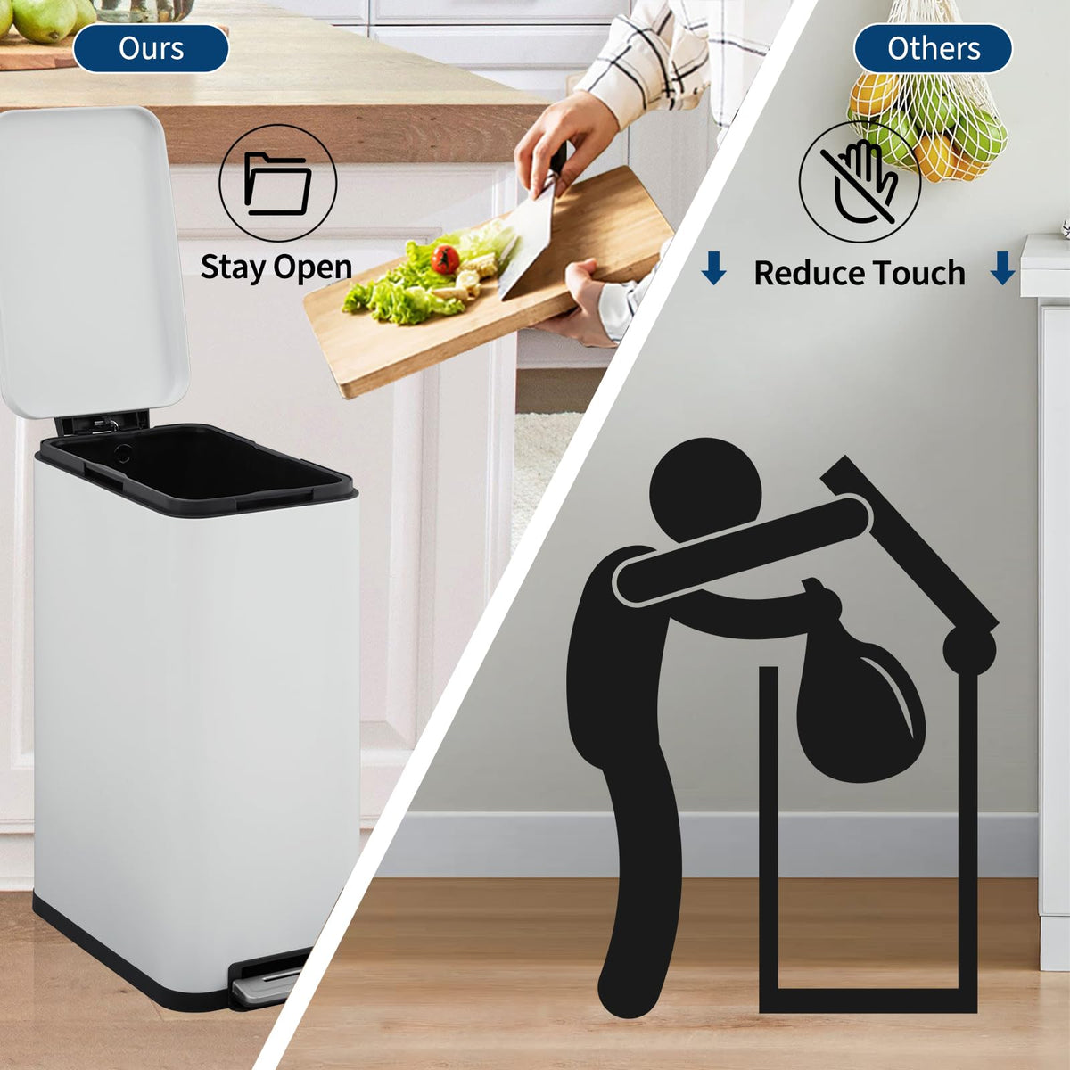 Kitchen Trash Can 13.2 gal Step Soft-Close J1473