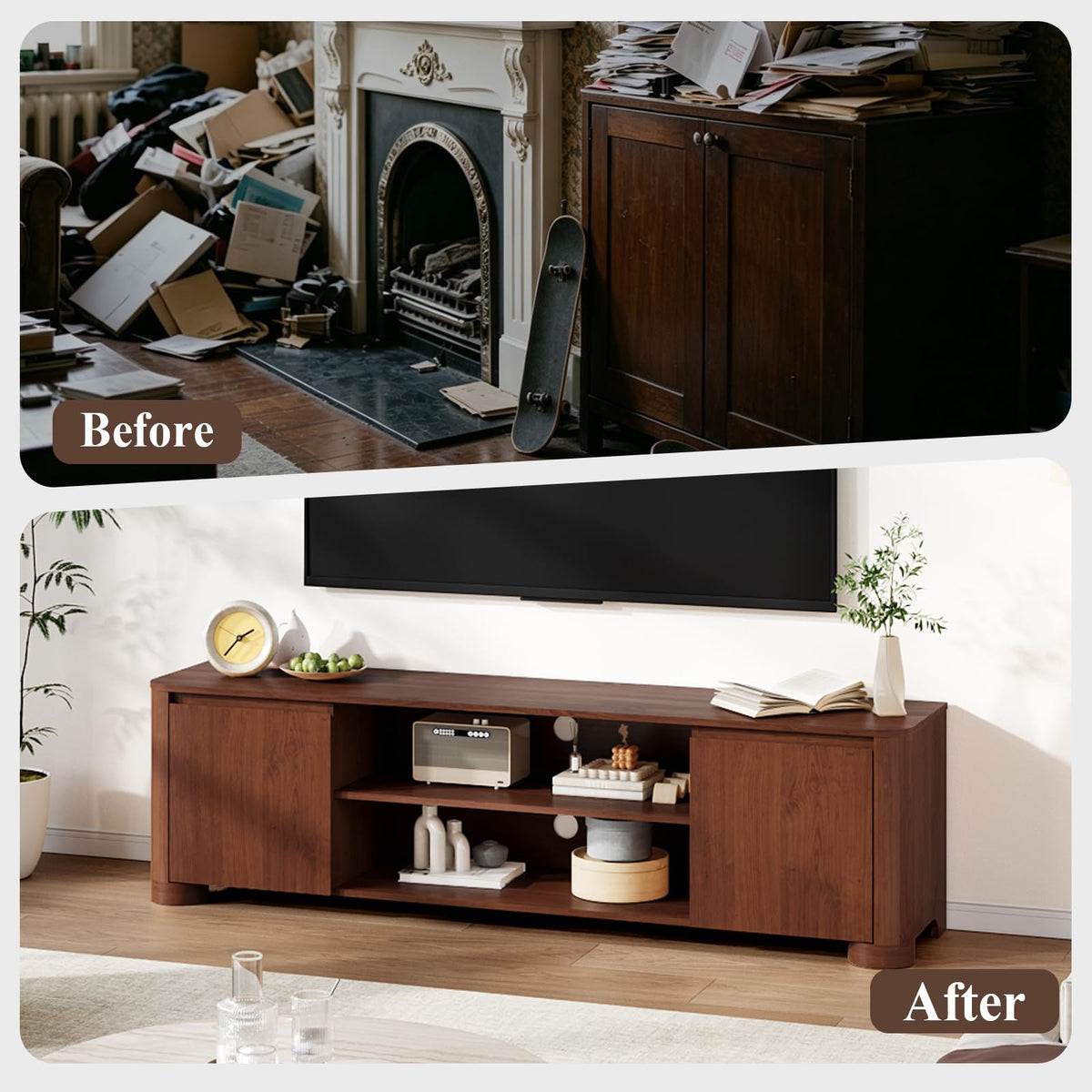 70" Walnut TV Stand C150175