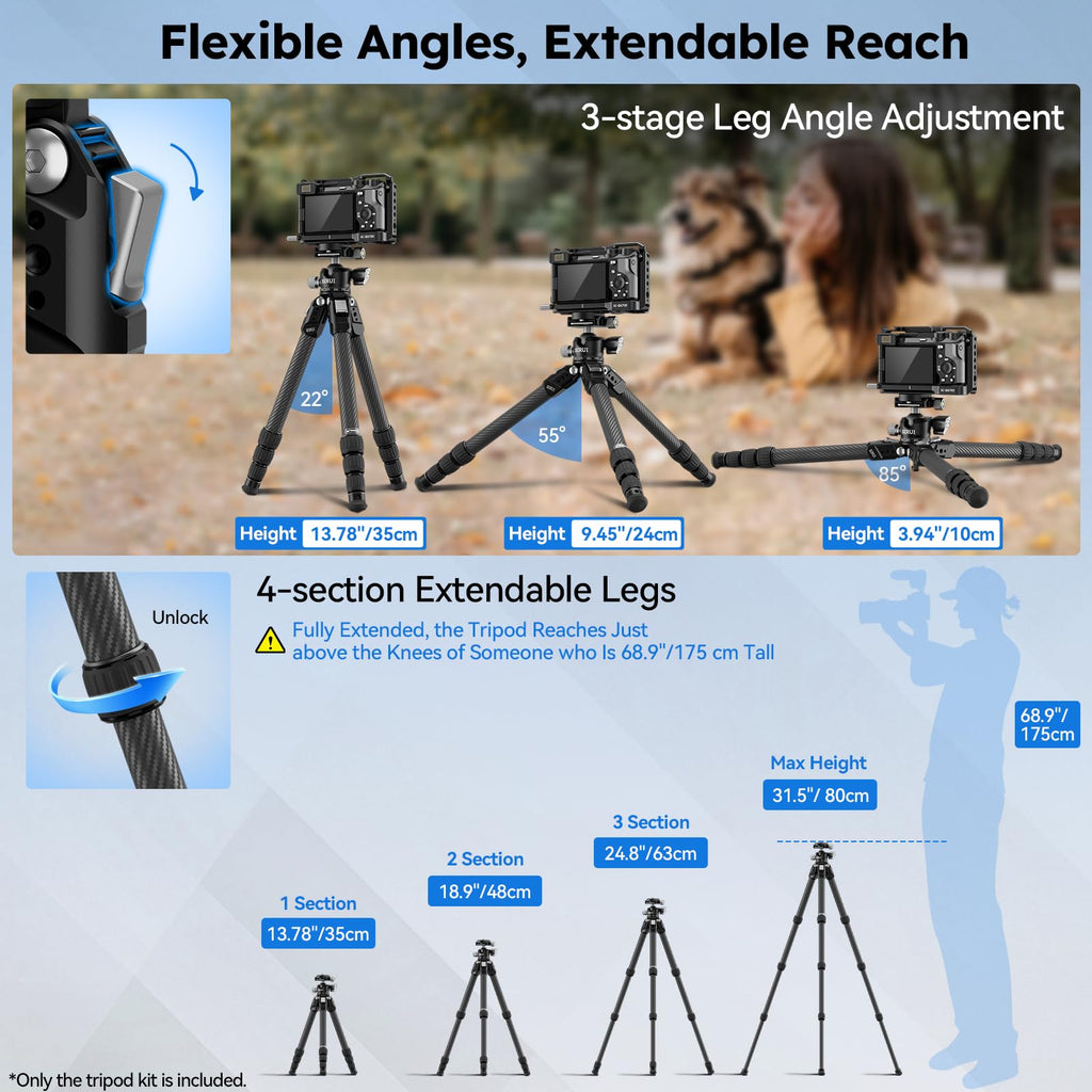 Carbon Fiber Mini Desktop Tripod with 360° Ball Head S47815