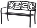 Steel Outdoor Patio Garden Bench with Cast Iron Backrest C197