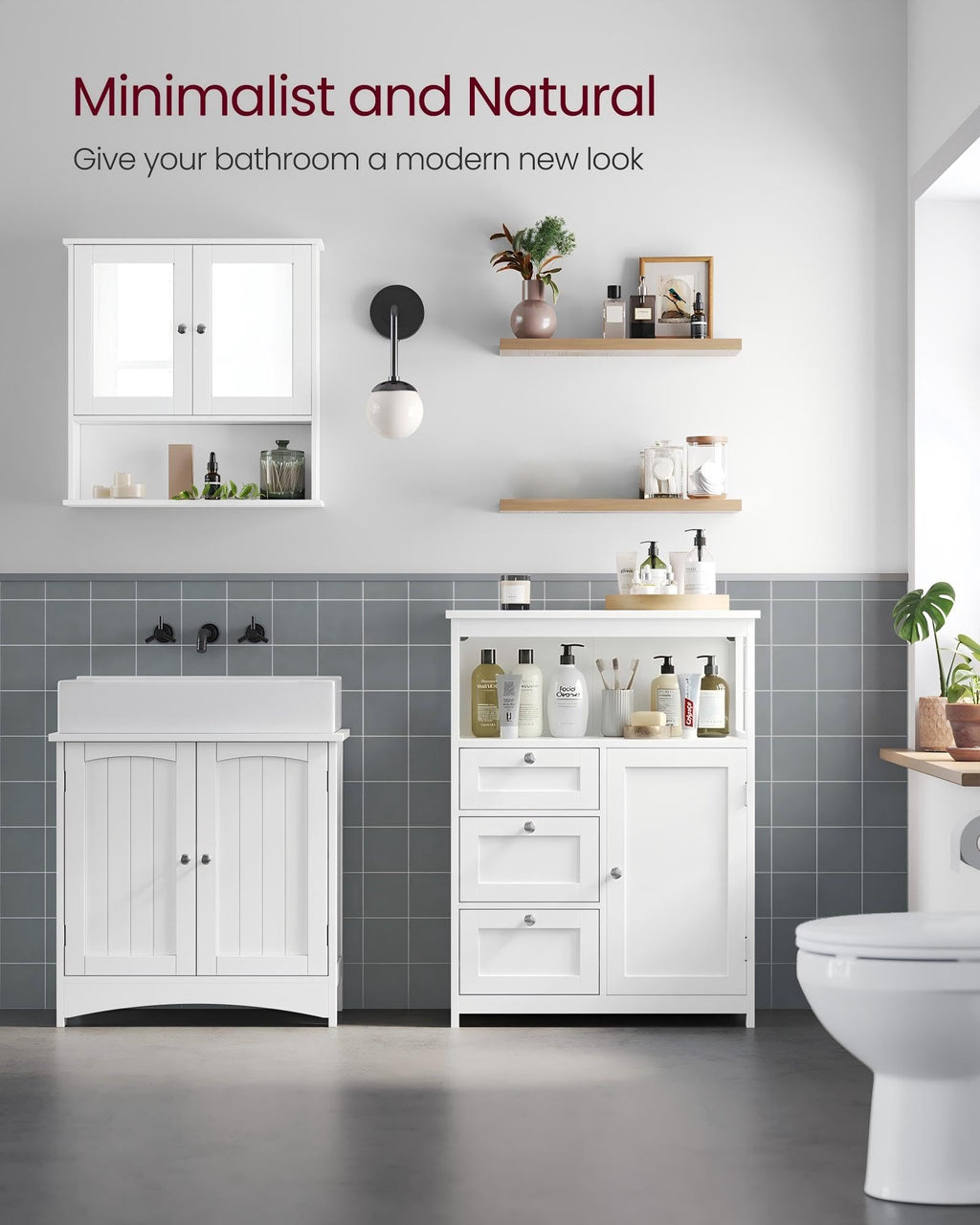 Bathroom Storage Cabinet with 3 Drawers O8701