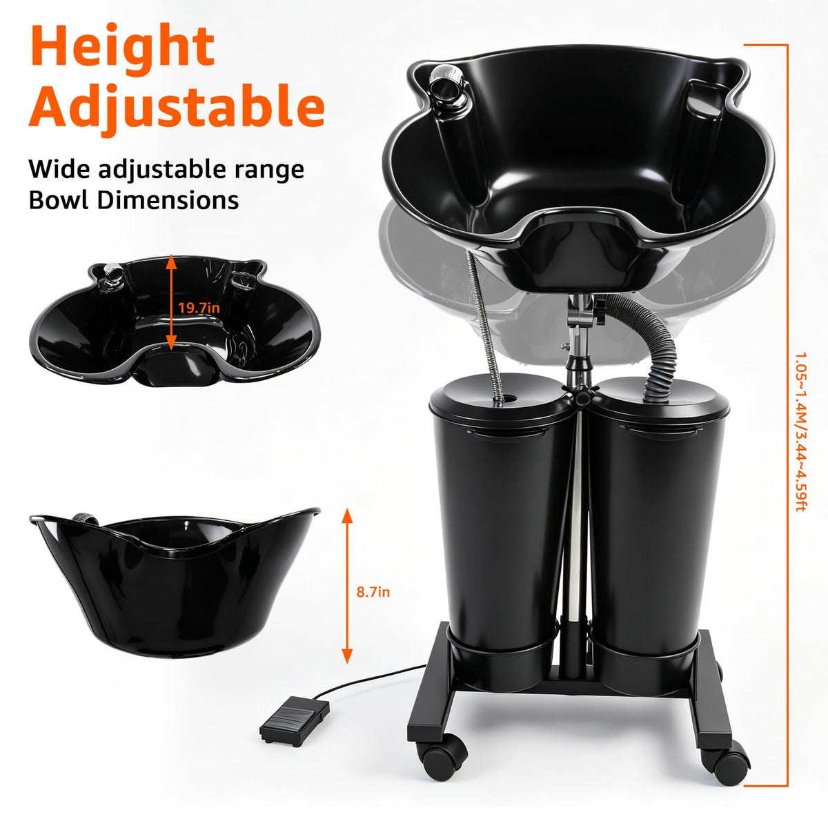 Portable Shampoo Bowl with Electric Pump O5651