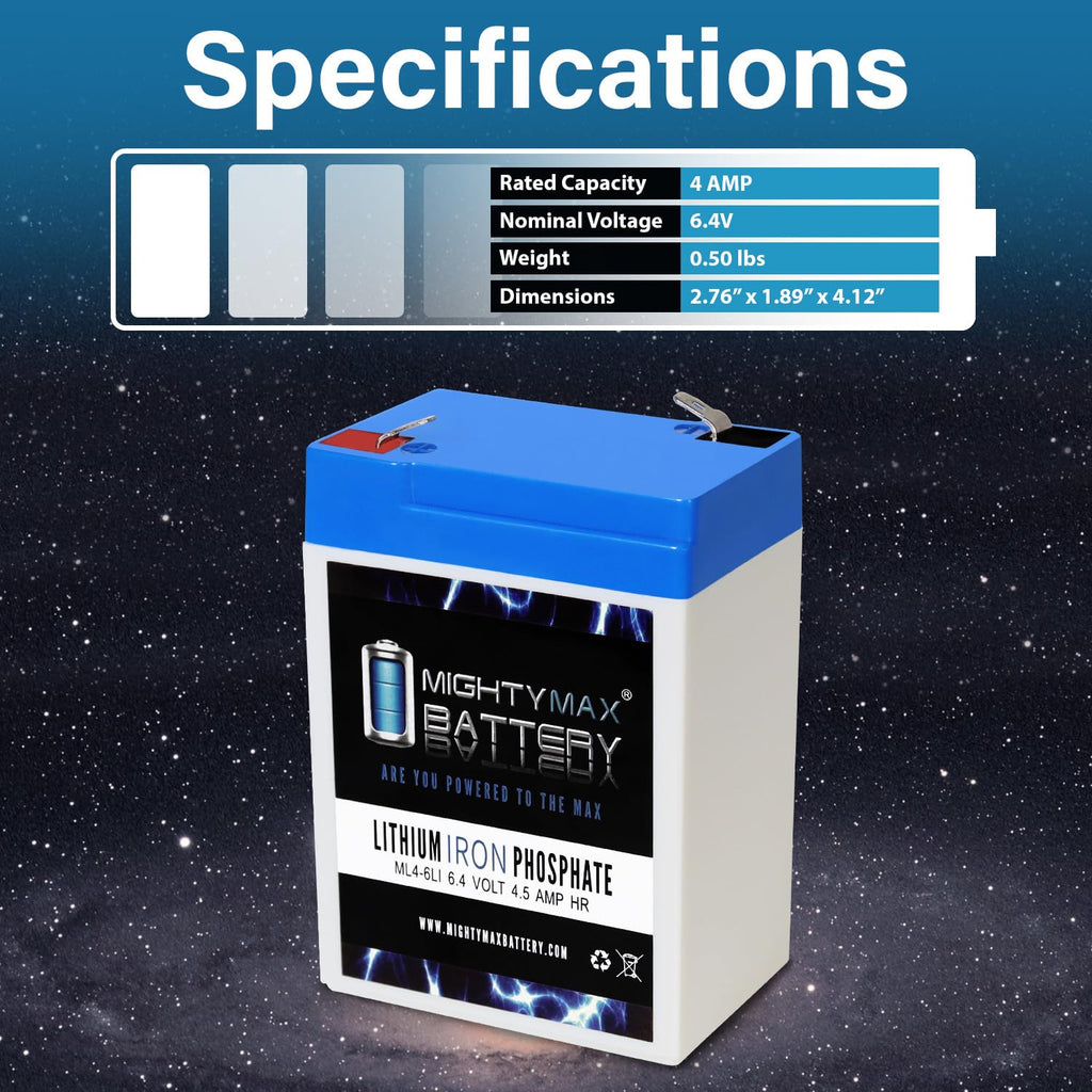 6V 4.5AH Lithium Replacement Battery O72467
