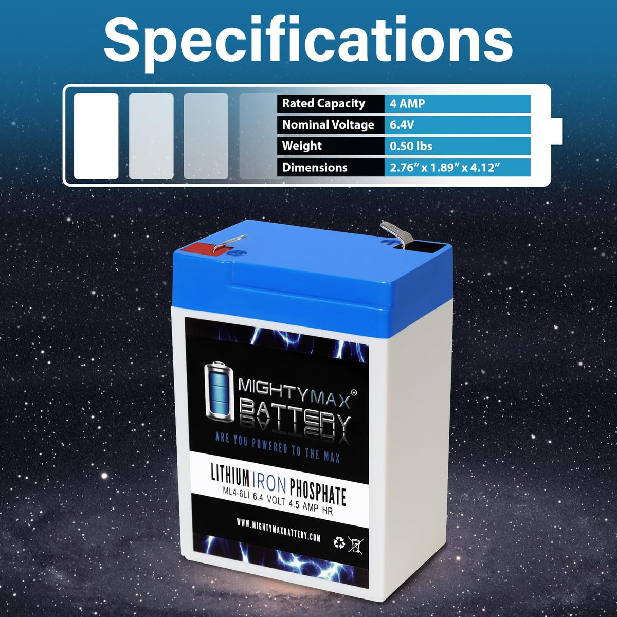 6V 4.5AH Lithium Replacement Battery O72467
