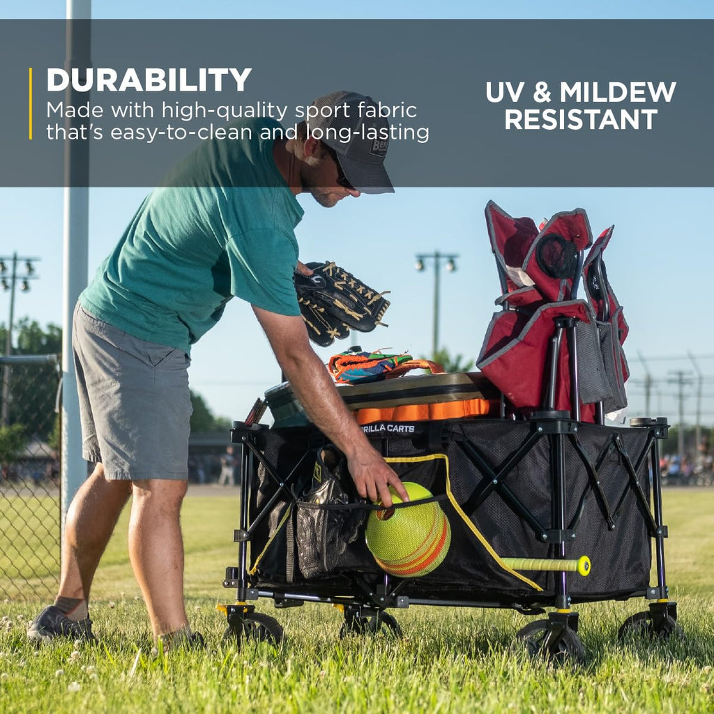 Collapsible Folding Outdoor Utility Wagon, 7 Cu Ft, Black Y8193