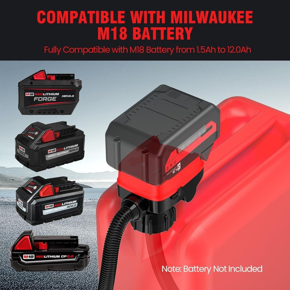Cordless Battery Powered Fuel Transfer Pump 3.2 Gpm O8513