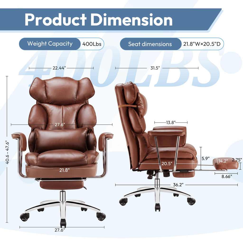 Brown Ergonomic Leather Office Chair N362687