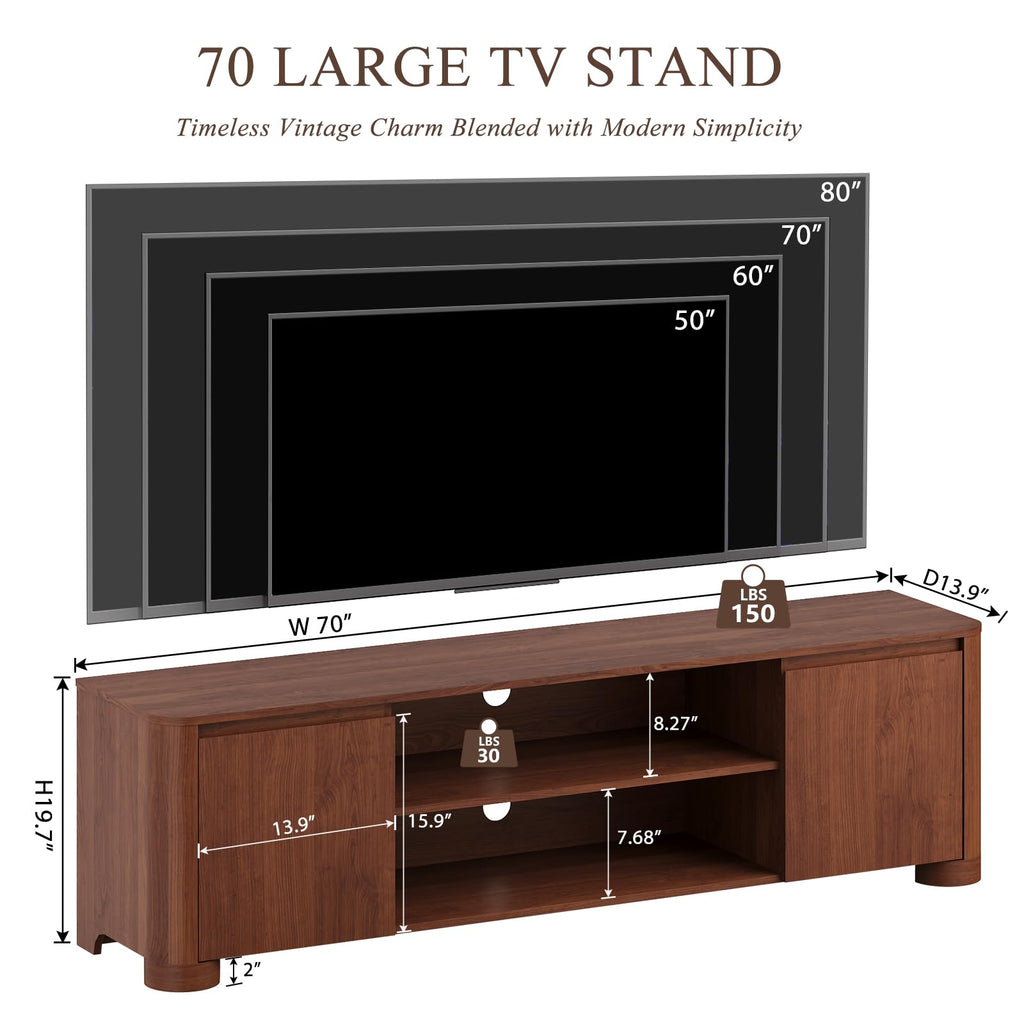 70" Walnut TV Stand C150175