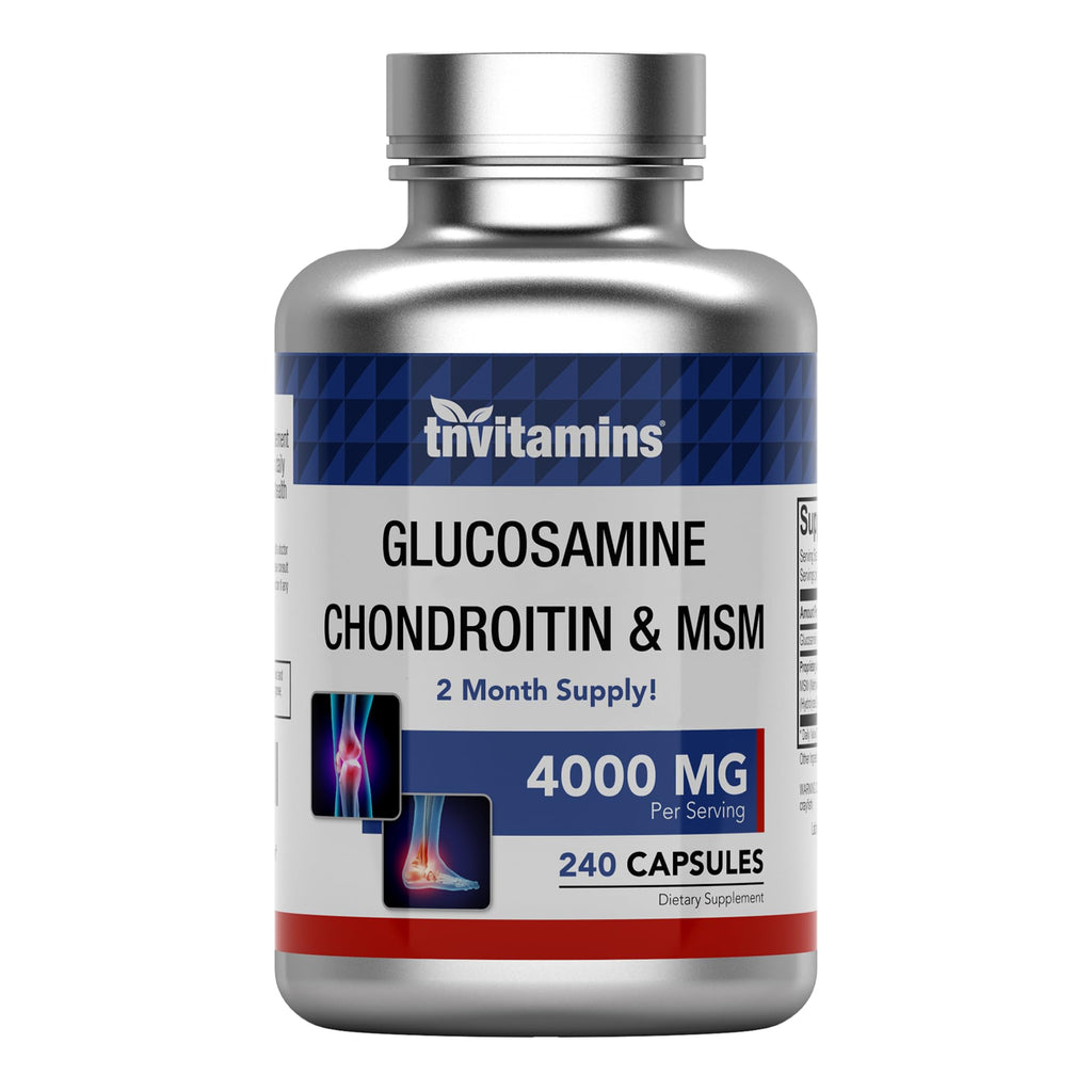 Glucosamine Chondroitin MSM 240 Capsules 4,000 mg Joint Support Supplement L84094