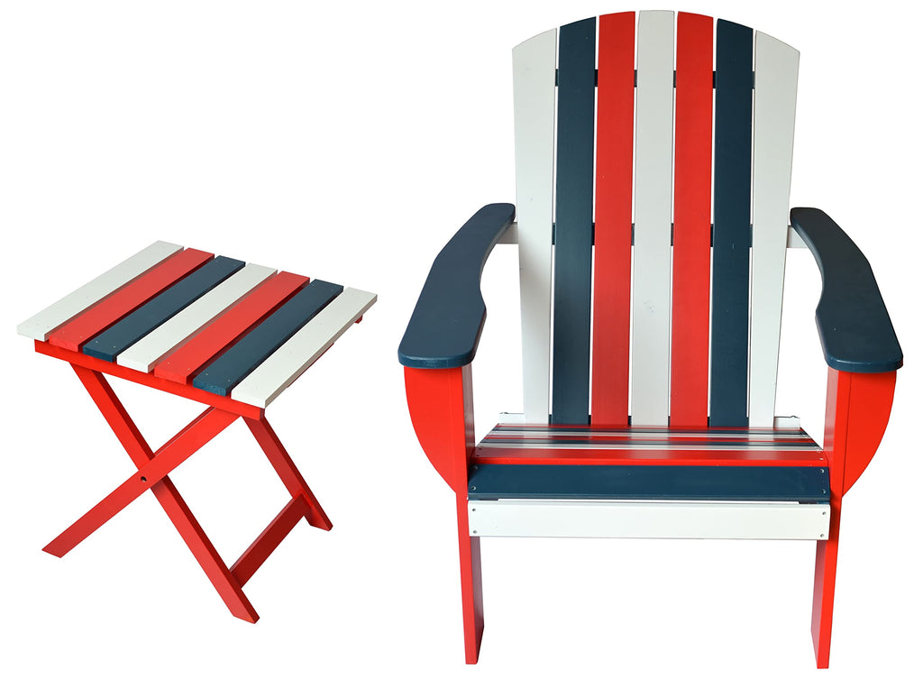 Solid Cedar Adirondack Chair with Bottle Opener and Folding Table K1763